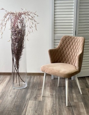 Стул HERMAN 360 град. БЕЖЕВЫЙ #5, велюр / белый каркас М-City в Покачах - pokachi.ok-mebel.com | фото 3