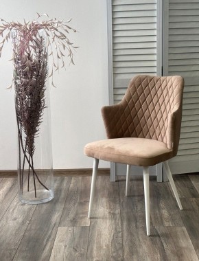 Стул HERMAN 360 град. БЕЖЕВЫЙ #5, велюр / белый каркас М-City в Покачах - pokachi.ok-mebel.com | фото 4