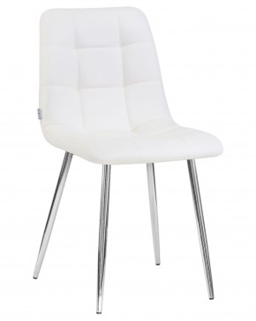 Стул обеденный DOBRIN ALEX, хром ножки, белая экокожа (P-02) в Покачах - pokachi.ok-mebel.com | фото 2