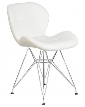 Стул обеденный DOBRIN BUTTERFLY CHROME, ножки хром, цвет белый в Покачах - pokachi.ok-mebel.com | фото 2
