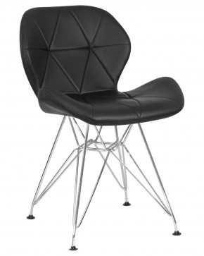 Стул обеденный DOBRIN BUTTERFLY CHROME, ножки хром, цвет чёрный в Покачах - pokachi.ok-mebel.com | фото