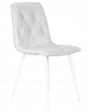 Стул обеденный DOBRIN CHILLY ROMBO, Светло-серый Simple 29, основание белое в Покачах - pokachi.ok-mebel.com | фото 2