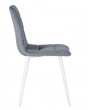 Стул обеденный DOBRIN CHILLY, Серо-голубой Holland 14, основание белое в Покачах - pokachi.ok-mebel.com | фото 3