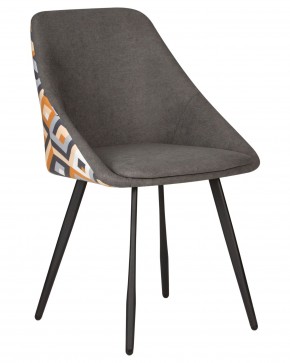 Стул обеденный DOBRIN MARKUS, ЭМАЛЬ ЧЕРНЫЙ МУАР ткань Candy Graphite+Escada Ochre в Покачах - pokachi.ok-mebel.com | фото