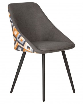 Стул обеденный DOBRIN MARKUS, ЭМАЛЬ ЧЕРНЫЙ МУАР ткань Candy Graphite+Escada Ochre в Покачах - pokachi.ok-mebel.com | фото 2