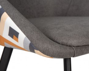 Стул обеденный DOBRIN MARKUS, ЭМАЛЬ ЧЕРНЫЙ МУАР ткань Candy Graphite+Escada Ochre в Покачах - pokachi.ok-mebel.com | фото 7