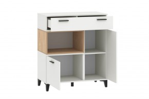 Тумба НМ 013.80 "Bergen" (Белый/Дуб бунратти) в Покачах - pokachi.ok-mebel.com | фото 2