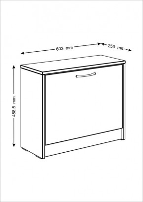 Тумба ОРИОН с одной полкой для обуви, цвет белый в Покачах - pokachi.ok-mebel.com | фото 3