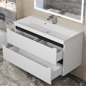 Тумба под раковину Uperwood Tanos 100 см, подвесная, белая/графит в Покачах - pokachi.ok-mebel.com | фото 9