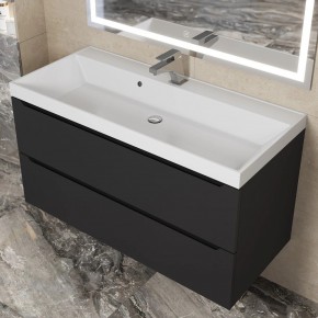 Тумба под раковину Uperwood Tanos 100 см, подвесная, черная матовая в Покачах - pokachi.ok-mebel.com | фото