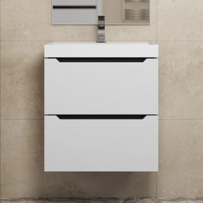 Тумба под раковину Uperwood Tanos 50 см, подвесная, белая/графит в Покачах - pokachi.ok-mebel.com | фото