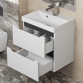 Тумба под раковину Uperwood Tanos 50 см, подвесная, белая/графит в Покачах - pokachi.ok-mebel.com | фото 7