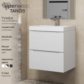 Тумба под раковину Uperwood Tanos 50 см, подвесная, белая матовая в Покачах - pokachi.ok-mebel.com | фото 6