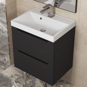 Тумба под раковину Uperwood Tanos 50 см, подвесная, черная матовая в Покачах - pokachi.ok-mebel.com | фото 9