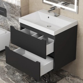 Тумба под раковину Uperwood Tanos 60 см, подвесная, черная матовая в Покачах - pokachi.ok-mebel.com | фото 2