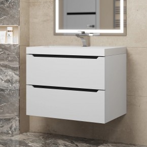 Тумба под раковину Uperwood Tanos 70 см, подвесная, белая/графит в Покачах - pokachi.ok-mebel.com | фото
