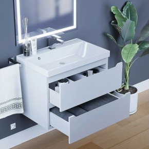 Тумба под раковину Uperwood Tanos 70 см, подвесная, белая матовая в Покачах - pokachi.ok-mebel.com | фото 2