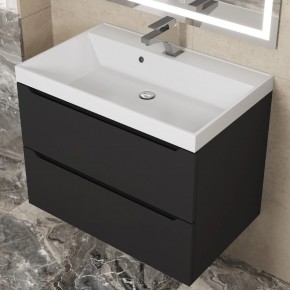 Тумба под раковину Uperwood Tanos 70 см, подвесная, черная матовая в Покачах - pokachi.ok-mebel.com | фото