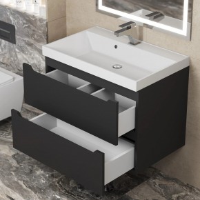 Тумба под раковину Uperwood Tanos 70 см, подвесная, черная матовая в Покачах - pokachi.ok-mebel.com | фото 2