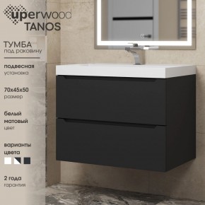 Тумба под раковину Uperwood Tanos 70 см, подвесная, черная матовая в Покачах - pokachi.ok-mebel.com | фото 3