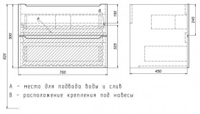 Тумба под раковину Uperwood Tanos 70 см, подвесная, черная матовая в Покачах - pokachi.ok-mebel.com | фото 7