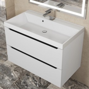 Тумба под раковину Uperwood Tanos 80 см, подвесная, белая/графит в Покачах - pokachi.ok-mebel.com | фото 8