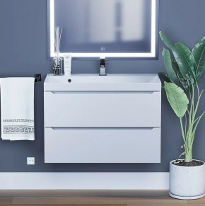 Тумба под раковину Uperwood Tanos 80 см, подвесная, белая матовая в Покачах - pokachi.ok-mebel.com | фото