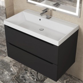 Тумба под раковину Uperwood Tanos 80 см, подвесная, черная матовая в Покачах - pokachi.ok-mebel.com | фото 11