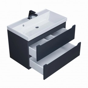 Тумба под раковину Uperwood Tanos 80 см, подвесная, черная матовая в Покачах - pokachi.ok-mebel.com | фото 2