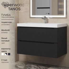 Тумба под раковину Uperwood Tanos 80 см, подвесная, черная матовая в Покачах - pokachi.ok-mebel.com | фото 3