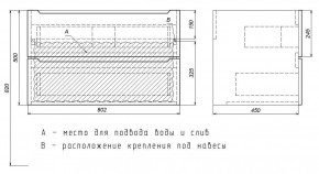 Тумба под раковину Uperwood Tanos 80 см, подвесная, черная матовая в Покачах - pokachi.ok-mebel.com | фото 7