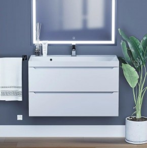 Тумба под раковину Uperwood Tanos 90 см, подвесная, белая матовая в Покачах - pokachi.ok-mebel.com | фото