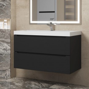 Тумба под раковину Uperwood Tanos 90 см, подвесная, черная матовая в Покачах - pokachi.ok-mebel.com | фото