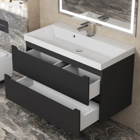 Тумба под раковину Uperwood Tanos 90 см, подвесная, черная матовая в Покачах - pokachi.ok-mebel.com | фото 10
