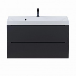 Тумба под раковину Uperwood Tanos 90 см, подвесная, черная матовая в Покачах - pokachi.ok-mebel.com | фото 8