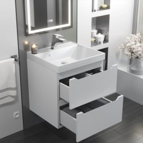 Тумба с раковиной Uperwood Tanos 50 см, подвесная, белая матовая в Покачах - pokachi.ok-mebel.com | фото 11