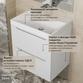 Тумба с раковиной Uperwood Tanos 50 см, подвесная, белая матовая в Покачах - pokachi.ok-mebel.com | фото 6