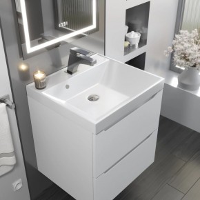 Тумба с раковиной Uperwood Tanos 50 см, подвесная, белая матовая в Покачах - pokachi.ok-mebel.com | фото 9