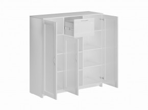 Тумба СИРИУС трехдверная с одним ящиком, цвет белый в Покачах - pokachi.ok-mebel.com | фото 2