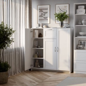 Тумба СИРИУС трехдверная с одним ящиком, цвет белый в Покачах - pokachi.ok-mebel.com | фото 4