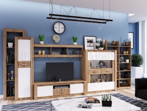 ТЕРРА Тумба Тв (Белый глянец/дуб сонома) в Покачах - pokachi.ok-mebel.com | фото 2