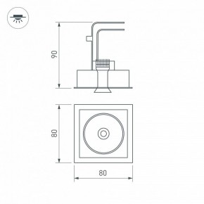 Встраиваемый светильник Arlight CL-SIMPLE-S80x80-9W Warm3000 (BK, 45 deg) 028149 в Покачах - pokachi.ok-mebel.com | фото 9
