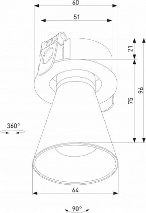 Встраиваемый светильник Elektrostandard Bell 25097/LED 8W 3000K черный в Покачах - pokachi.ok-mebel.com | фото 5